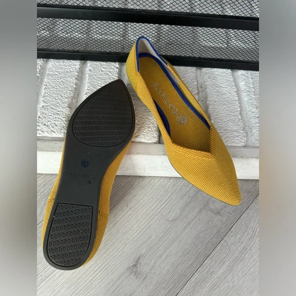 Rothy’s Women’s The Pointed Toe Flats Yellow Size 8 Shoes Ballet Flats - Picture 4 of 9